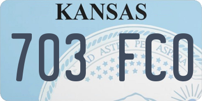 KS license plate 703FCO