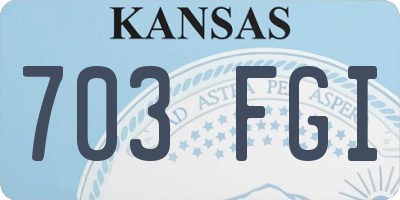 KS license plate 703FGI