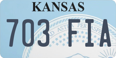 KS license plate 703FIA