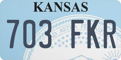 KS license plate 703FKR