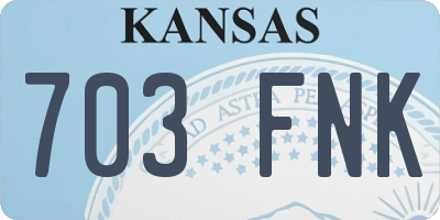 KS license plate 703FNK