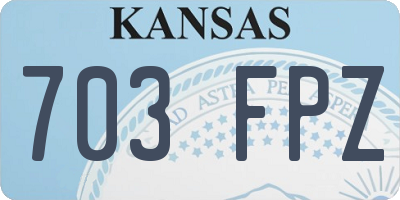 KS license plate 703FPZ