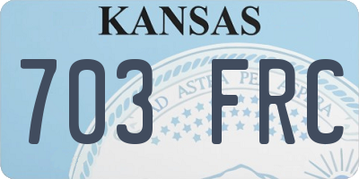 KS license plate 703FRC