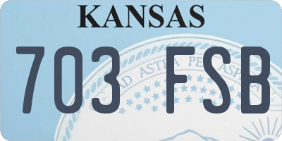 KS license plate 703FSB