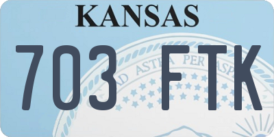 KS license plate 703FTK