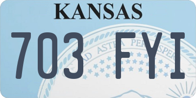 KS license plate 703FYI