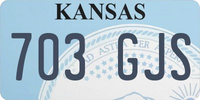 KS license plate 703GJS