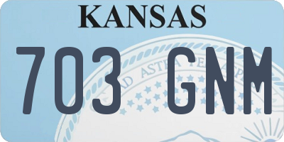 KS license plate 703GNM