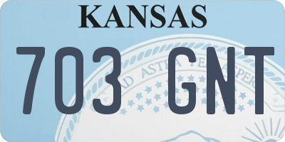 KS license plate 703GNT