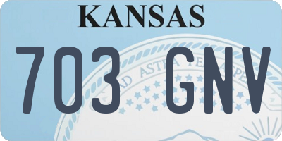 KS license plate 703GNV