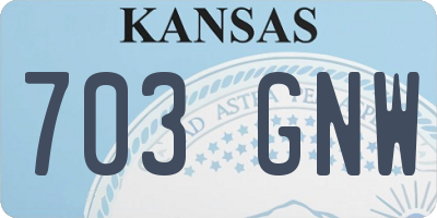 KS license plate 703GNW