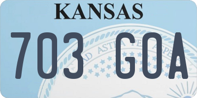 KS license plate 703GOA