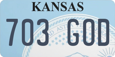 KS license plate 703GOD