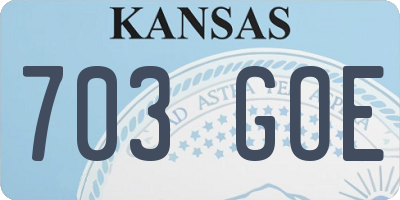 KS license plate 703GOE