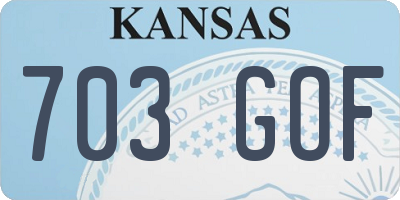 KS license plate 703GOF