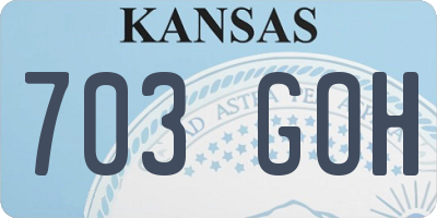 KS license plate 703GOH