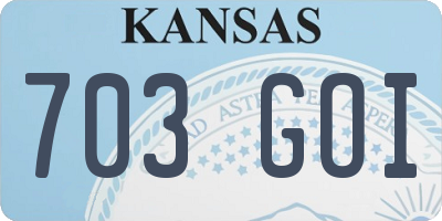 KS license plate 703GOI