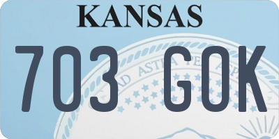 KS license plate 703GOK