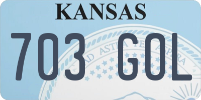 KS license plate 703GOL