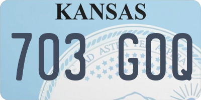 KS license plate 703GOQ