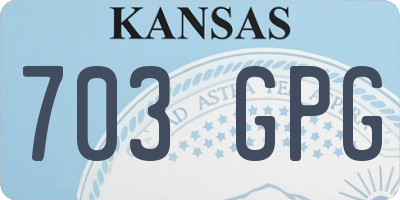 KS license plate 703GPG