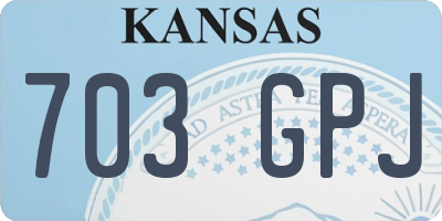 KS license plate 703GPJ