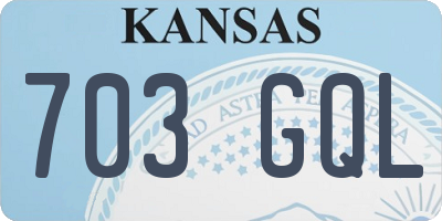 KS license plate 703GQL