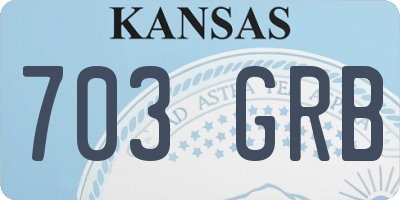 KS license plate 703GRB