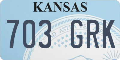 KS license plate 703GRK