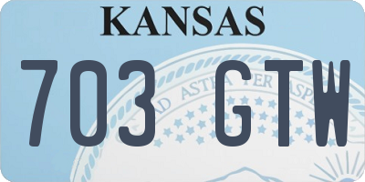 KS license plate 703GTW