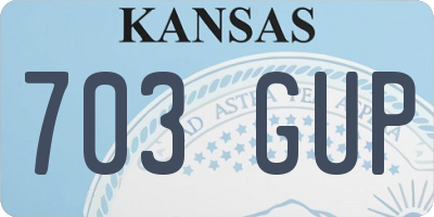 KS license plate 703GUP
