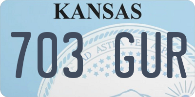 KS license plate 703GUR