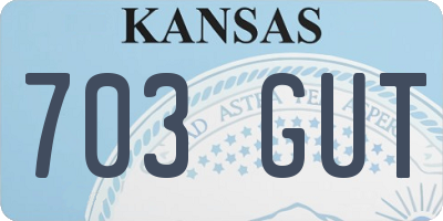 KS license plate 703GUT