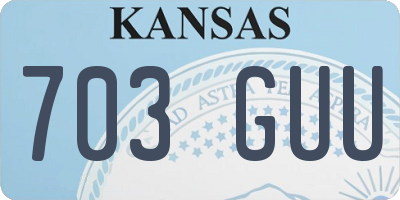 KS license plate 703GUU