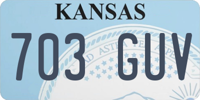 KS license plate 703GUV