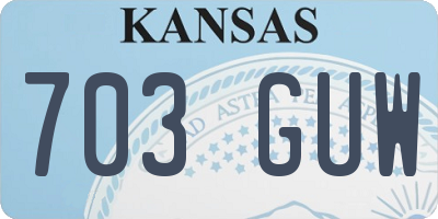 KS license plate 703GUW