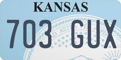 KS license plate 703GUX