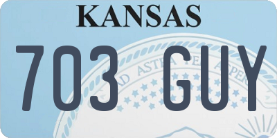 KS license plate 703GUY