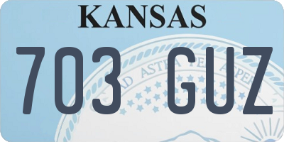 KS license plate 703GUZ