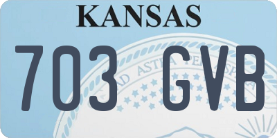 KS license plate 703GVB