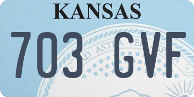 KS license plate 703GVF