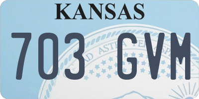 KS license plate 703GVM