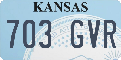 KS license plate 703GVR