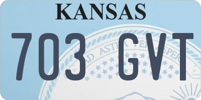 KS license plate 703GVT