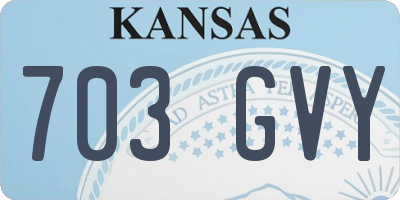 KS license plate 703GVY