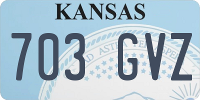 KS license plate 703GVZ