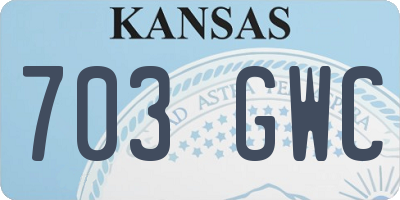 KS license plate 703GWC