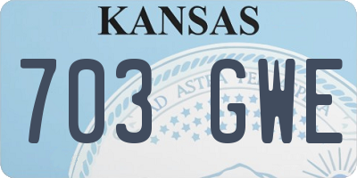 KS license plate 703GWE