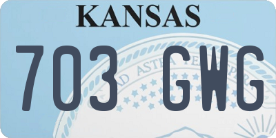 KS license plate 703GWG