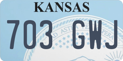 KS license plate 703GWJ